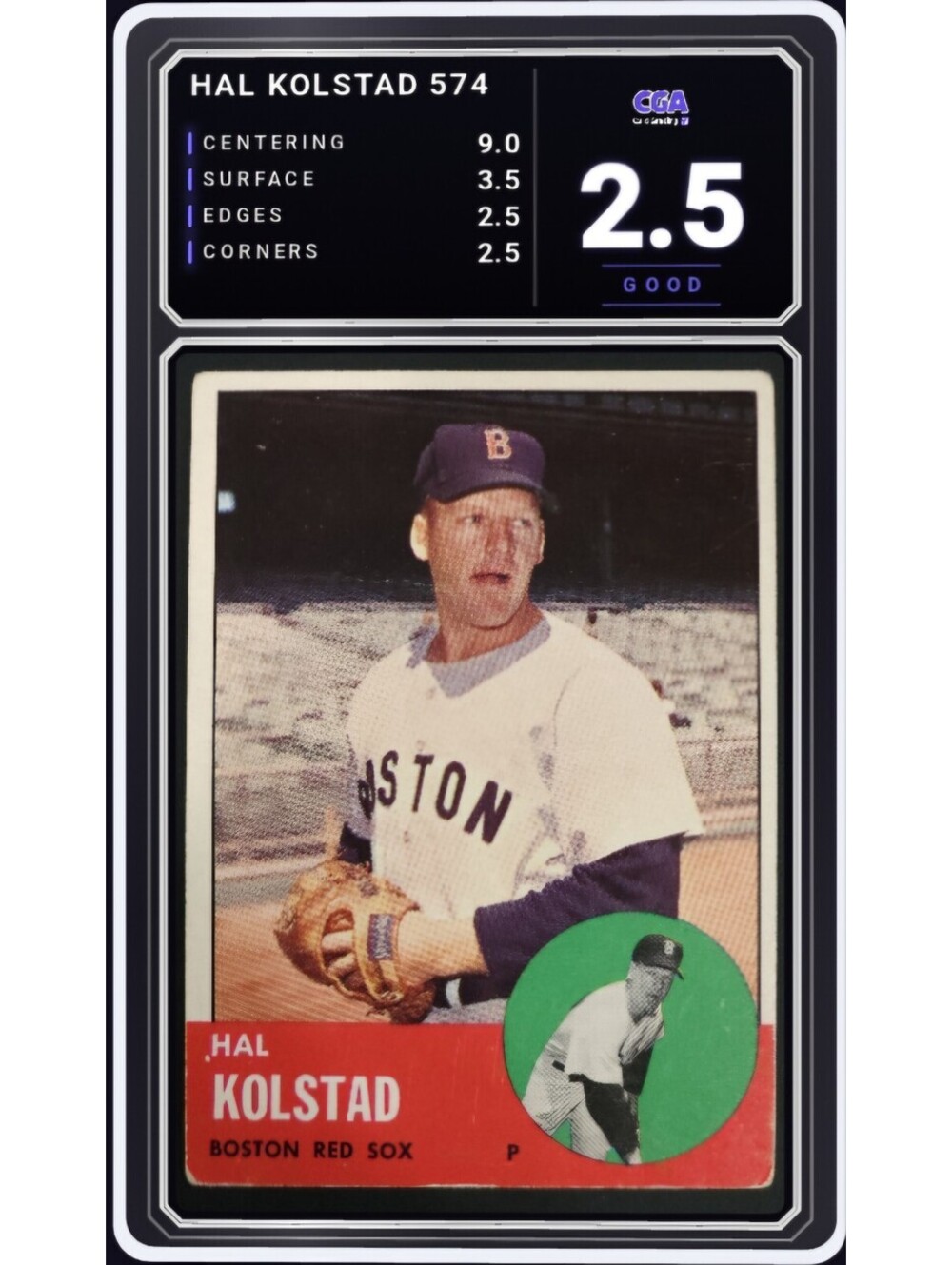 1963 Topps Baseball #574 Hal Kolstad Boston Red Sox MLB - CGA 2.5 Digital Grade